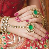 pakistani kundan bracelet with rings